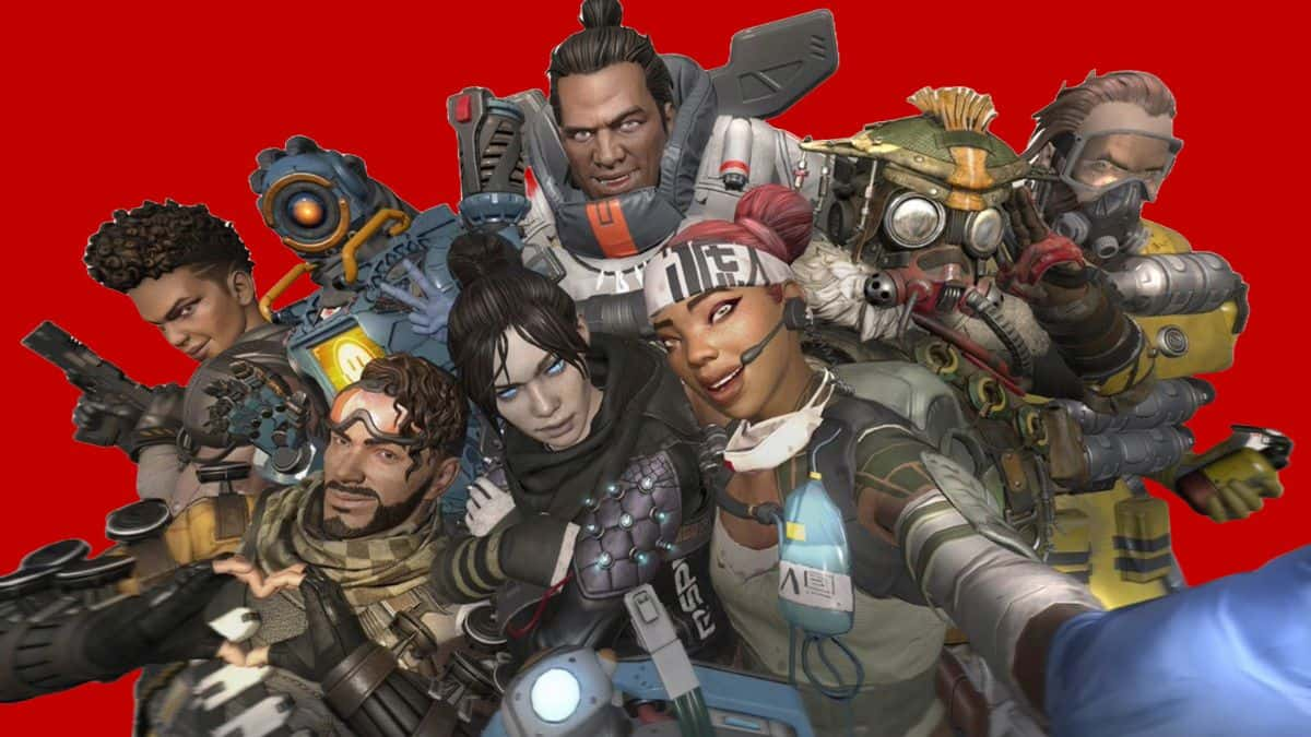 apex legends character taking a selfie together