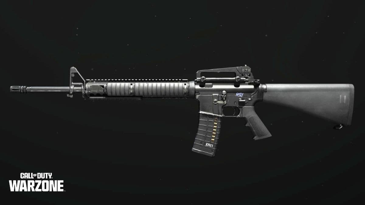 mw2 m16 with warzone logo