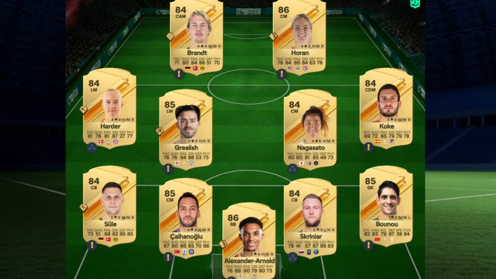 EA FC 24 88+ Hero SBC 85-rated squad