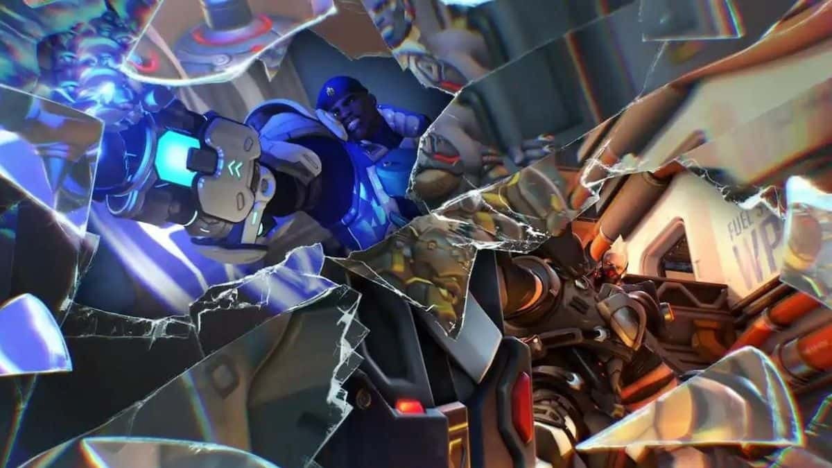 Overwatch 2 Season 10 battle between Bastion and Reinhardt