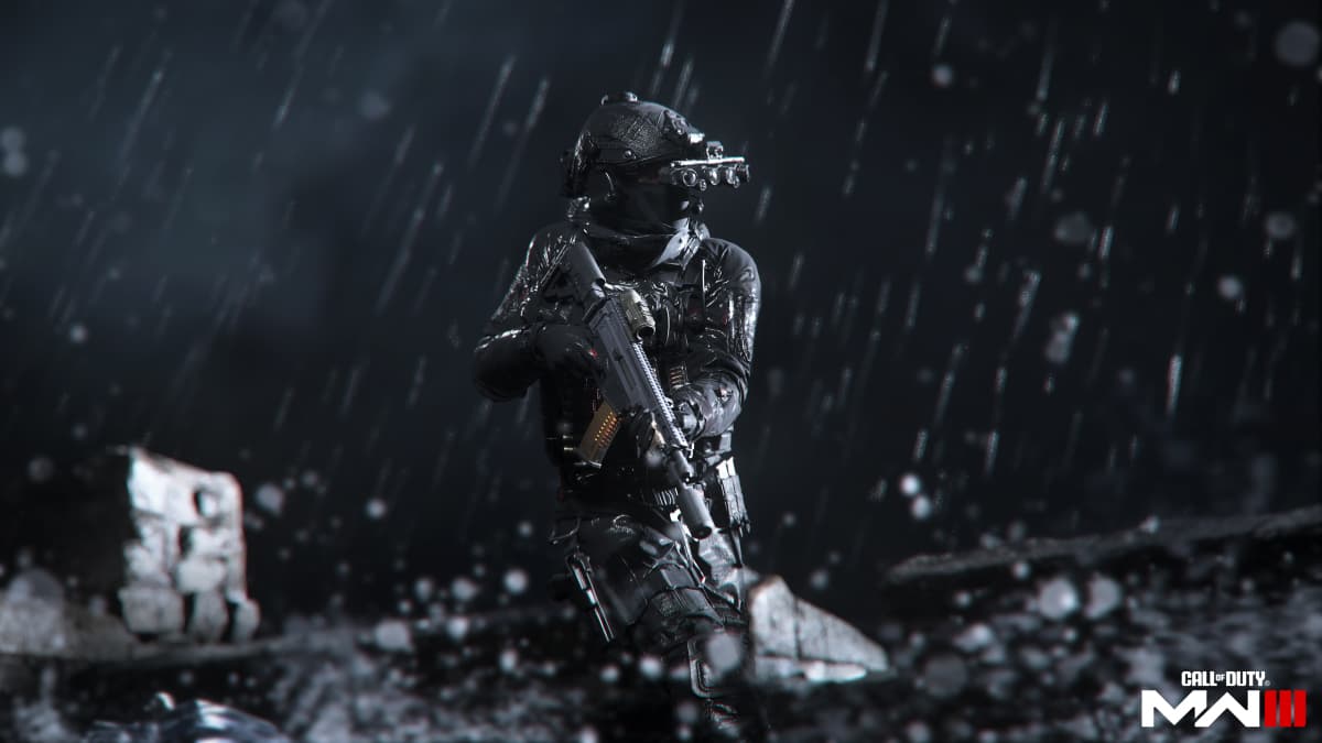 MW3 Operator under the rain.