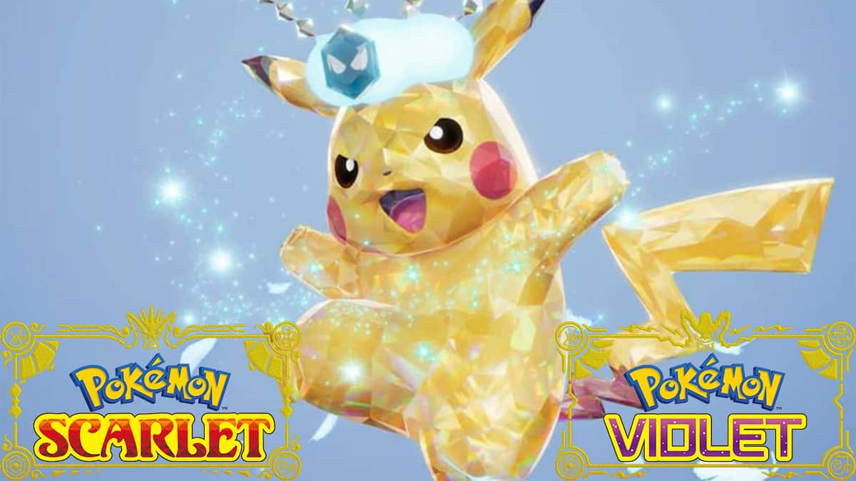 Pikachu in a Pokemon Scarlet and Violet Tera Raid Battle